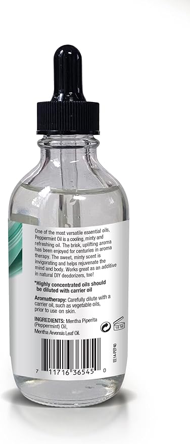 Ethereal Nature 100% Pure! Peppermint Oil – Perfect For Aromatherapy Diffusers, Skin, Nail and Hair Care – Beauty DIY – 4 FL OZ