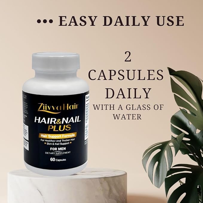 Hair Vitamins for Men - All Natural Vegan Biotin 5000 Mcg Capsules - Hair Supplements for Growth & Thickness - Promote Healthier Hair, Skin, Nails - Hair Growth Supplement Formula