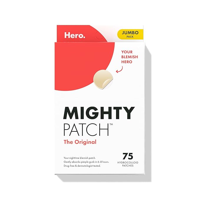 Mighty Patch™ Original Patch - Hydrocolloid Acne Pimple Patch for Covering Zits and Blemishes, Spot Stickers for Face and Skin (75 Count)
