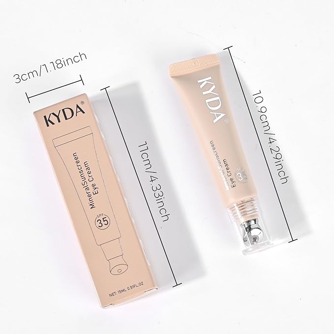 Mineral Sunscreen Eye Cream, 3-in-1 Anti-Aging Sunscreen Under Eye Treatment Cream, SPF 35, Mineral Concealer for Smooth Eyelines Cover Dark Circles, 01