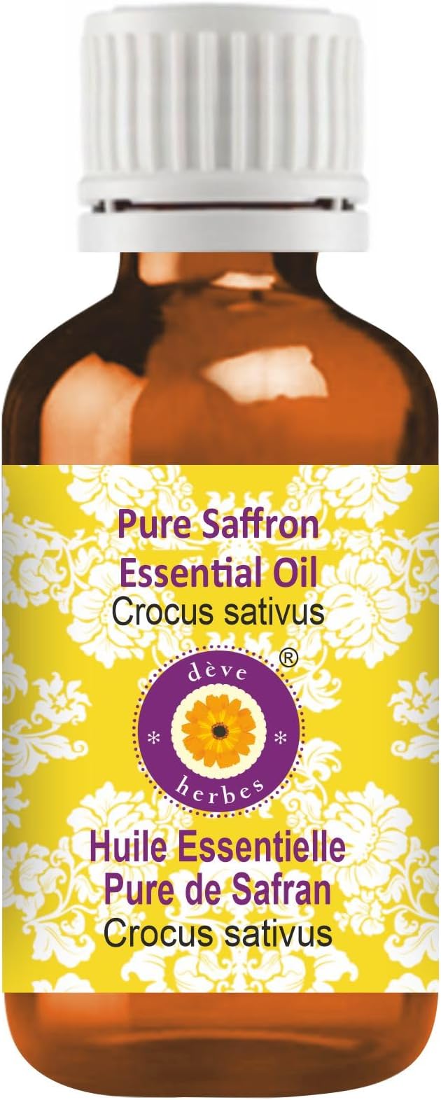 dève herbes Pure Saffron Essential Oil (Crocus sativus) 100% Therapeutic Grade Steam Distilled 5ml (0.16 oz)