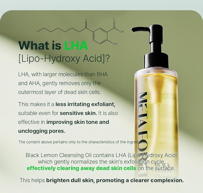 METAFORET Black Lemon Cleansing Oil 200ml/6.76fl.oz Makeup & Sunscreen Remover, Face Cleanser, Sebum Control, Deep Cleansing