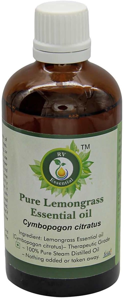 Lemongrass Essential Oil | Cymbopogon Citratus | Lemongrass Oil | for Hair | for Body | for Massage | 100% Pure Natural | Steam Distilled | Therapeutic Grade | 30ml | 1.01oz by R V Essential