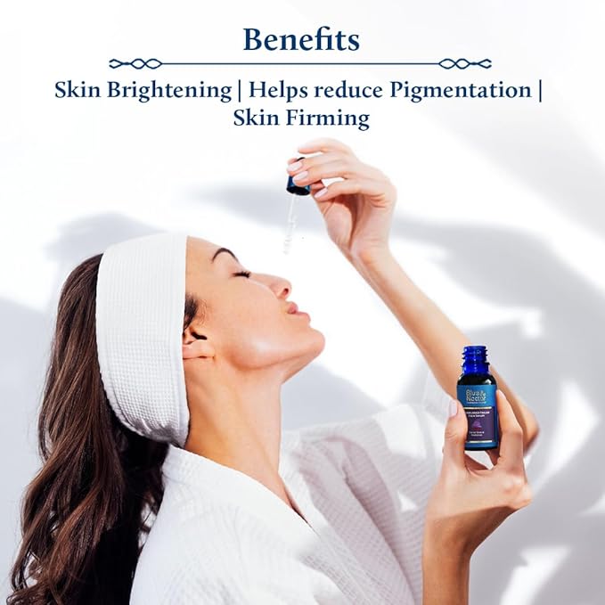 Blue Nectar Saffron & Manjish Oil - Original Kumkumadi Oil for Face | Ancient Glow Serum Face Moisturizer for Glowing Skin | Plant-Based Collagen Booster for Women & Men (26 Herbs, 1Fl Oz)