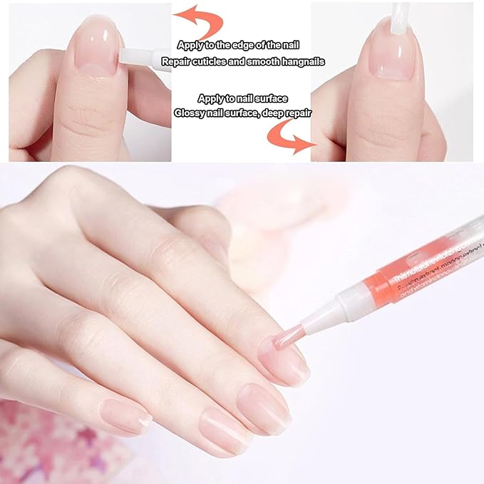 Natural Nail Growth Oil,Nail Growth Oil Pen,Cuticle Oil, Natural Growth Serum For Nails Moisturize -For Growth And Strength, Nail Strengthener For Damaged Nails (Rose oil, 0.18 / Fl Oz)