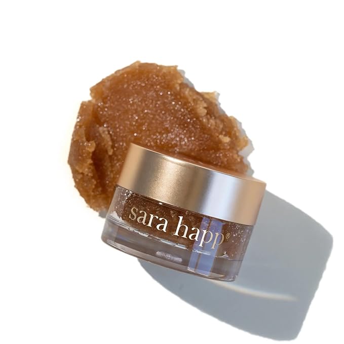 Sara Happ The Lip Scrub: Vanilla Bean Sugar Scrub for Dry Lips - Gently Exfoliate, Polish, and Revitalize Lips with Vitamin E and Jojoba & Grape Oils, Vegan, 0.5 oz.