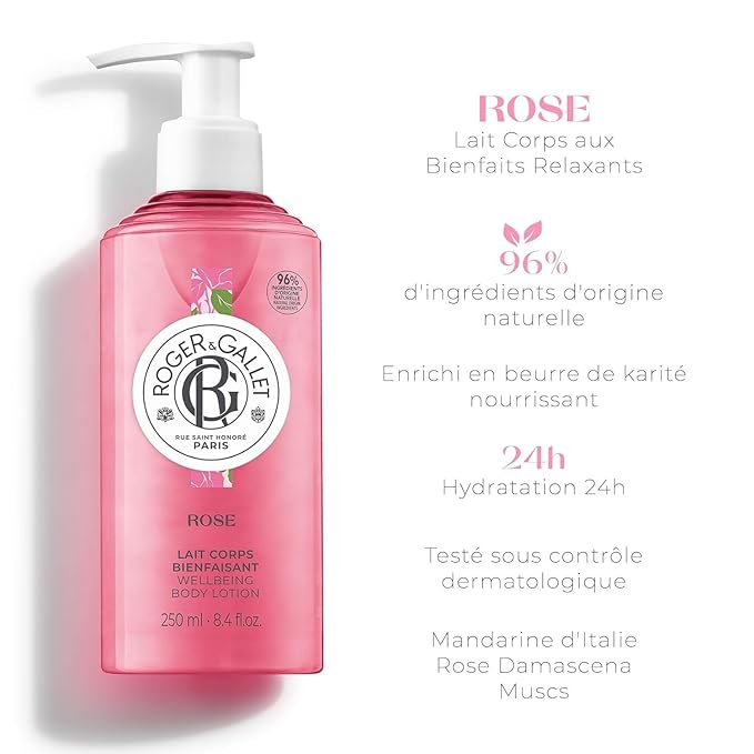 ROGER & GALLET | Body Lotion for Women | Rose 8.4 oz Bottle