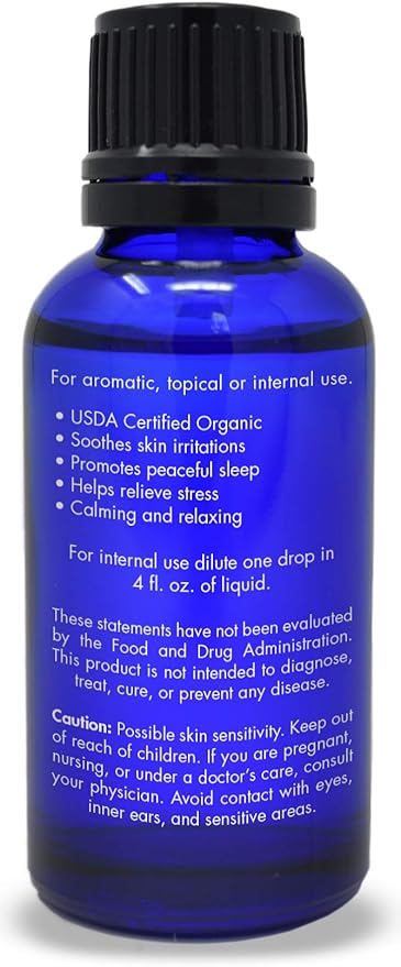 Organic, Lavender Essential Oil, Food Grade, for Drinks, Skin, Hair – 100% Pure, Lavender Oil, by Zongle Therapeutics, 1 OZ