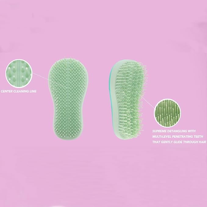 Hand Grip Brush, Gentle Detangling, Detangler Hair Brush for All Hair Types. For use on Wet or Dry Hair (Aqua)