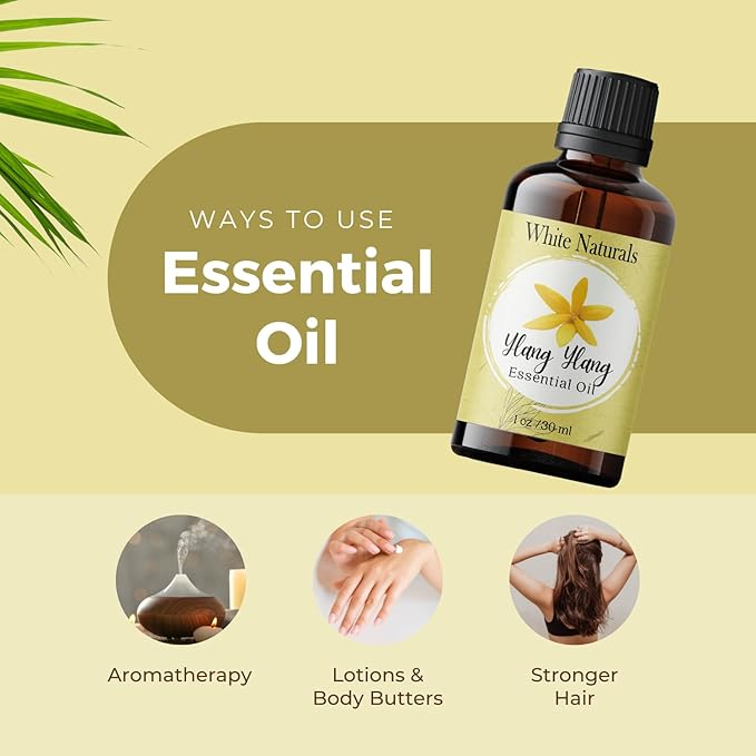 Organic Ylang Ylang Essential Oil - 100% Pure & Natural -Premium Therapeutic Grade with Premium Glass Dropper - Undiluted Natural/Homeopathic Aromatherapy Scented, Great for DIY Soap Making, Massage