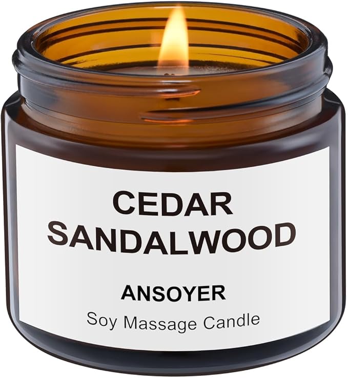 Massage Candle, Soy + Hemp Seed Oil Based - Body Oil & Lotion Candle - Home SPA for Relaxation - 1.77OZ