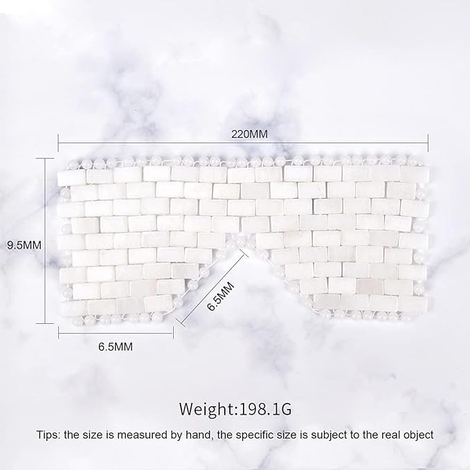 ideayard White Jade Eye Mask Cooling Jade Premium Sleep Eye Mask 100% All Natural Soothe Eye Fatigue