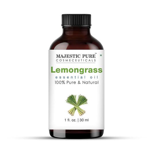Majestic Pure Lemongrass Essential Oil - 100% Pure Lemongrass Oil for Aromatherapy, Massage & Topical Uses, Perfect for Diffuser & Essential Oil Diffuser - 1 Fl Oz