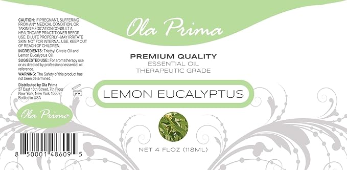 Ola Prima Lemon Eucalyptus Essential Oil – Therapeutic Grade for Aromatherapy, Diffuser, Relaxation, Cosmetic Making, Dropper – 4 fl oz – Eucalyptus Lemon Scent Aromatherapy Oil