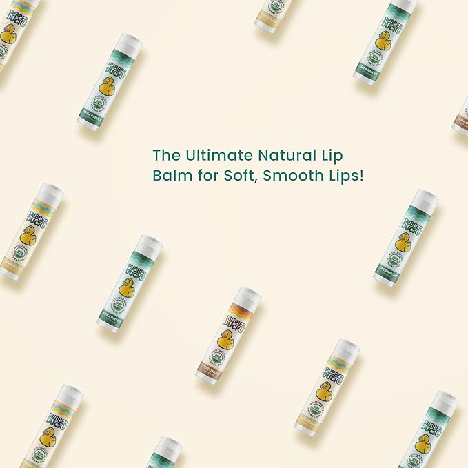 Rubber Ducky Sunscreen - Organic Lip Balm for Women, All Natural Lip Balm Stick with Vitamin E - Moisturizing & Hydrating Lip Balm for Dry Lips - Untinted and Non-Toxic Lip Care - Spearmint, 3 Pack