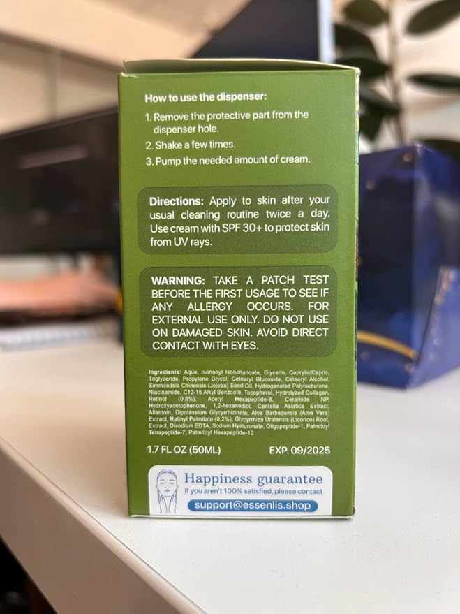 Retinol Cream for Day and Night, Anti Aging Face Moisturizer 1.7 Fl Oz, Collagen and Peptides Formula for All Skin Types