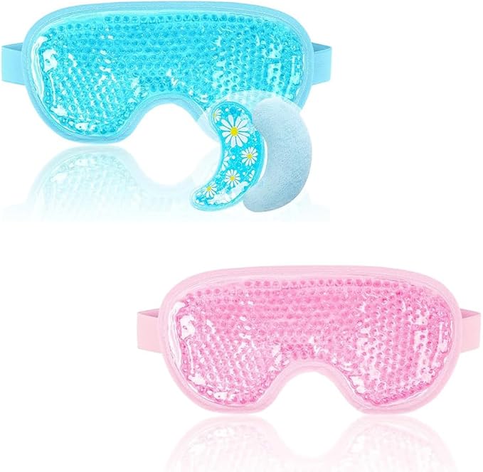 NEWGO Bundle of Cooling Eye Mask Gel and Cold Eye Mask for Puffy Eyes