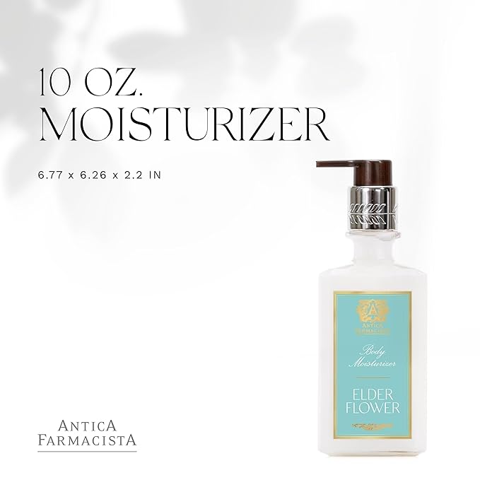 Antica Farmacista Body Moisturizer - Moisturizing Scented Lotion - Premium Body Moisturizer - Luxury Gift for Women & Men - Hand & Skin Hydration - Elderflower, 10 Fl Oz