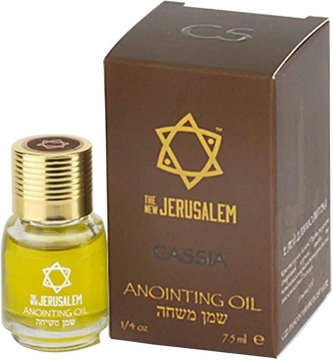 Cassia Anointing Oil from Israel, Holy Spiritual Oils Bottles from Jerusalem Blessed, Handmade with Natural Ingredients and Blessed for Wedding Ceremony, Religious Use, 0.25 Fl Oz