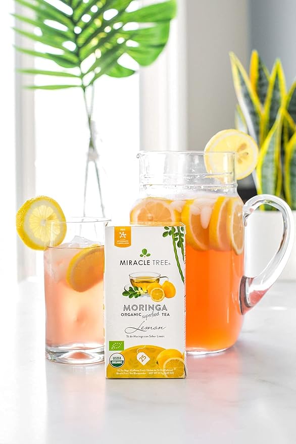 Miracle Tree - 3 Count of Organic Moringa Superfood Tea, 25 Individually Sealed Tea Bags, Lemon (Keto, Detox, Energy/Immunity Booster, Vegan, Gluten-Free, Organic, Non-GMO, Caffeine-Free)