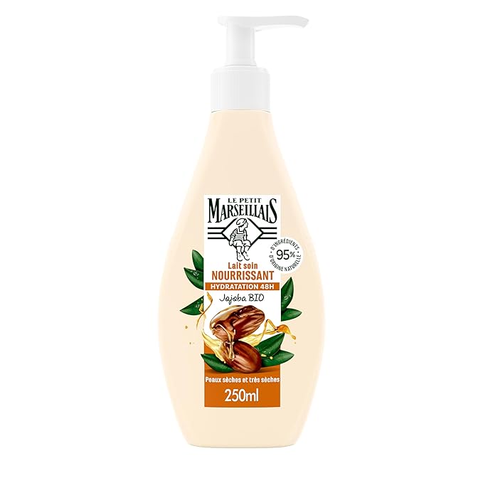 Le Petit Marseillais Jojoba Oil Bio 48H Moisturising Soothing Body Lotion Milk 2 x 250ml.