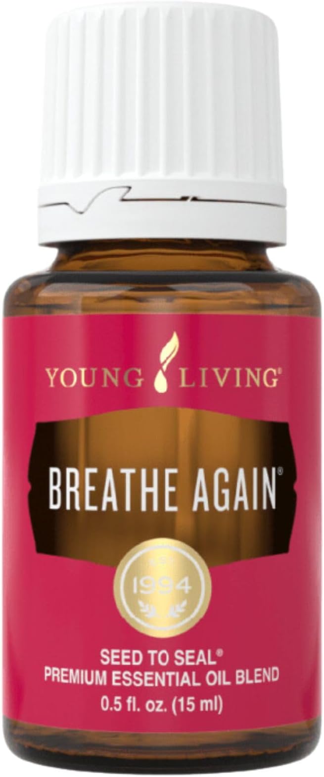 Breathe Again 15mL by Young Living Premium Essential Oil Blend - Cooling Sensation - Refreshing and Rejuvenating Aroma - Soothing and Comforting Aroma