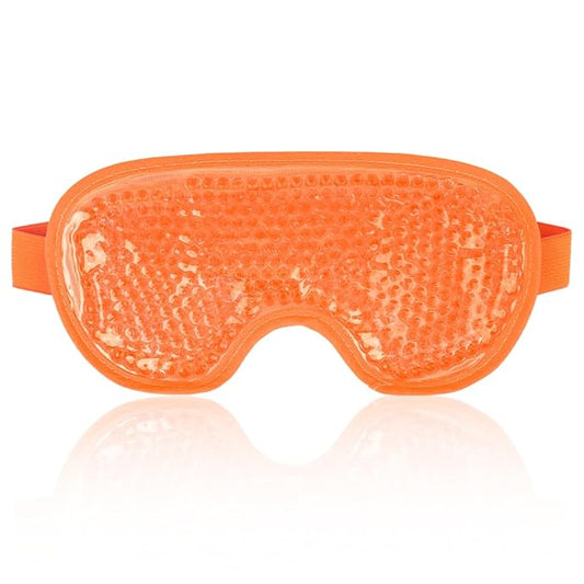 NEWGO Cooling Eye Mask for Puffy Eyes, Cold Eye Mask Eye Ice Pack for After Eyes Surgery, Tension Stress Relief, Itchy Eyes, Headaches, Dark Circles - Orange