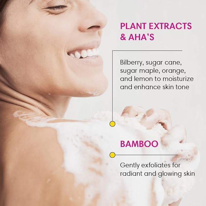 ShiKai Very Clean Bamboo Body Scrub (Detox Vanilla Latte, 6 oz) | Gentle Hydrating & Exfoliating Skin Cleanser | With 5 Fruit Complex & AHA Acids