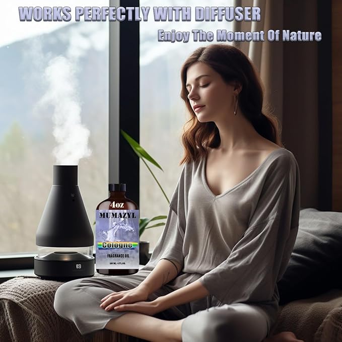 Cologne Fragrance Oil, Cologne Oil 4 Fl Oz 120ML for Diffuser Humidifier Yoga Cleaning DIY Candle Soap Making Essential Oil