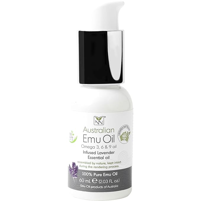 Emu Oil Pure Skin Moisturizer - Nail, Body, Face, Scalp & Hair Moisturizer with Omega 3, 6, 9, Vitamins, & Minerals - Australian Emu Oil for Skincare by Y-Not Natural - 60mL, Lavender