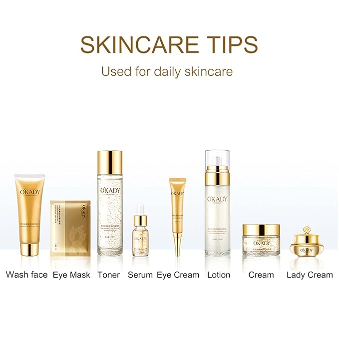 skincare set Anti Aging Skin 10-piece Daily Care Routine Kit With Vitamin C and Peptides Eye Mask Toner Serum Eye Cream Lotion Lady Cream Gifts sets for Valentine's Day