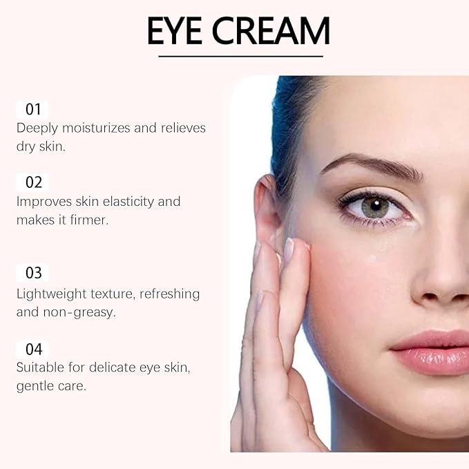 PDRN Pink Peptide Eye Serum Cream, Hydrating & Firming Eye Cream for Dark Circles, Anti-Aging Treatment Reduces Fine Lines, Uneven Skin Tone, Soothing Pink Moisturizer with Peptides, 1.01fl.oz (1)