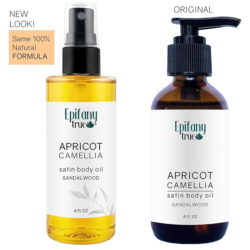 Apricot & Camellia Body Oil 4oz Wellness Self-Care Gift Set, 4 Pieces, Natural, Scented Coconut Soy Candle 4oz, Calendula Lip Balm 0.15 oz, Just Breathe Essential Oil Roll-On 0.33oz