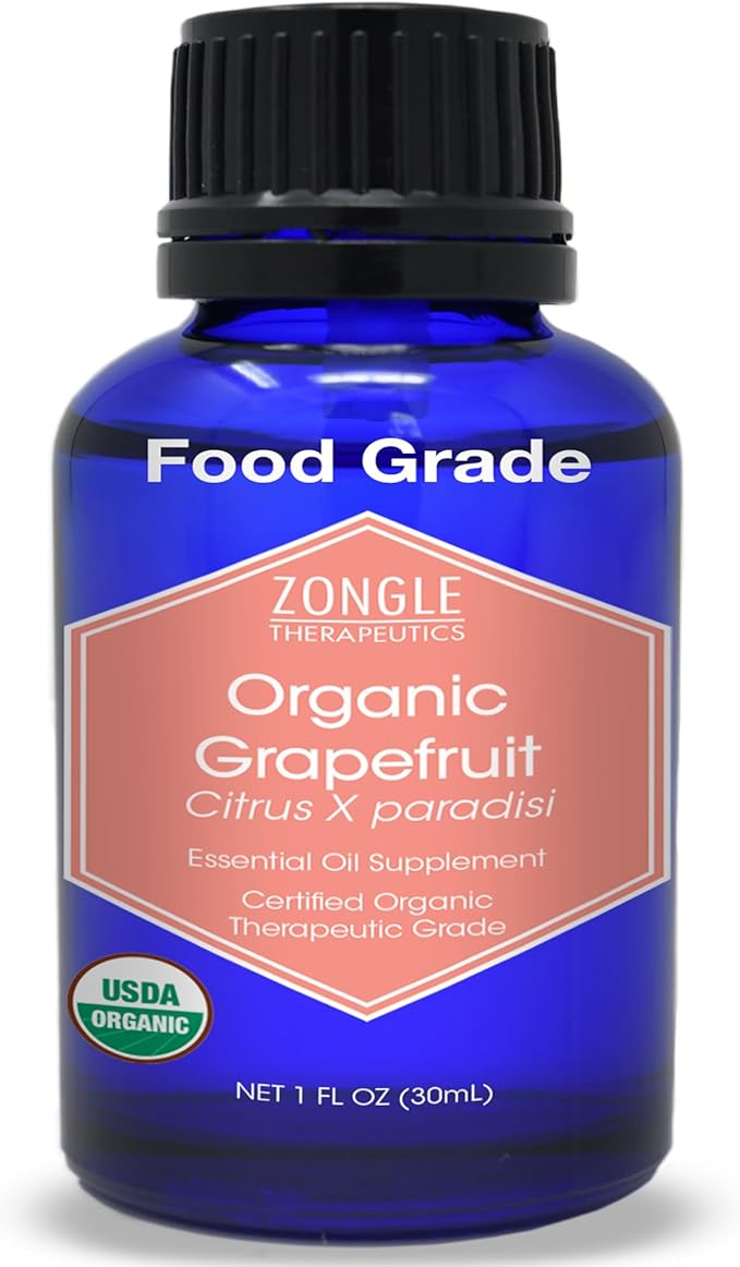 Organic, Grapefruit Essential Oil, Food Grade – 100% Pure, Grapefruit Oil, by Zongle Therapeutics, 1 OZ