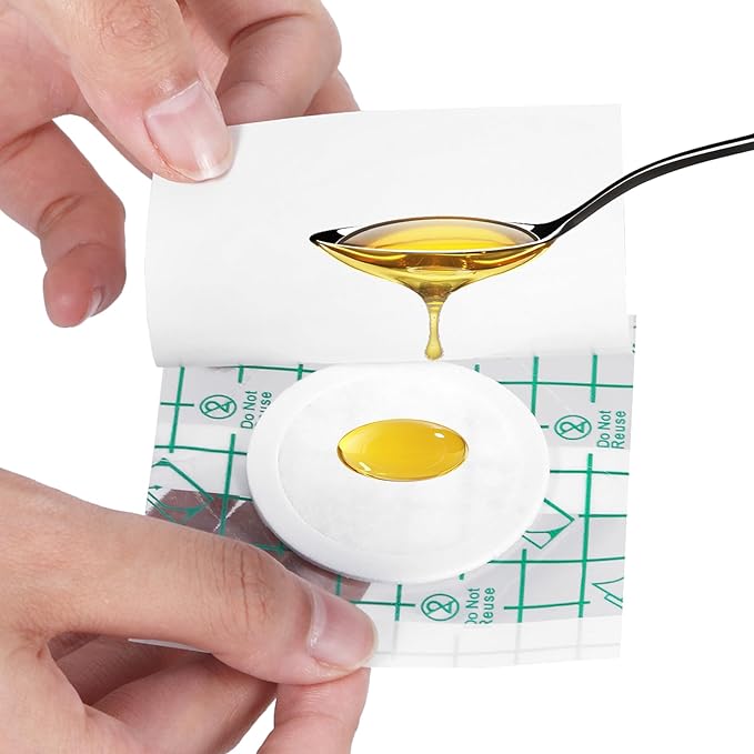 20 Pcs Disposable Clear Castor Oil Patches, Pu Film Waterproof Castor Oil Belly Button Patch, 7.9 x5.5'' Organic Cotton Pads Self-Adhesive, Hypoallergenic, Suitable for Navel, Abdomen, (Oil-Free)