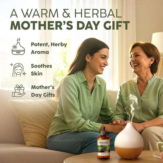 Kukka Oregano Essential Oil for Skin - 4 Fl Oz - 100% Pure Natural, Earthy & Herbaceous Scent, Perfect for Mother's Day Gifts, Diffuser, Nails, Candle & Soap Making DIY