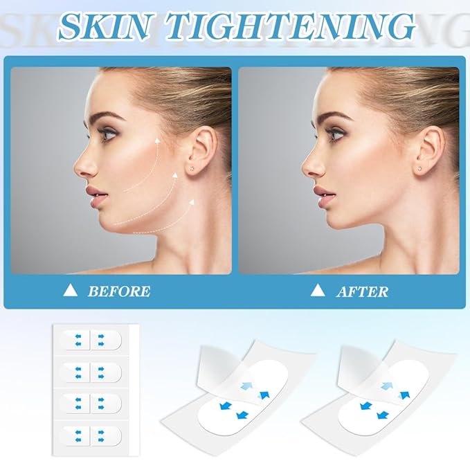 AHANDMAKER 200 Pcs Face Lift Tape Invisible, Face Tape Lifting Invisible, Instant Face Lift Neck Tape Facial Tape for Double Chin Jowls Eyes Wrinkles Sagging Skin