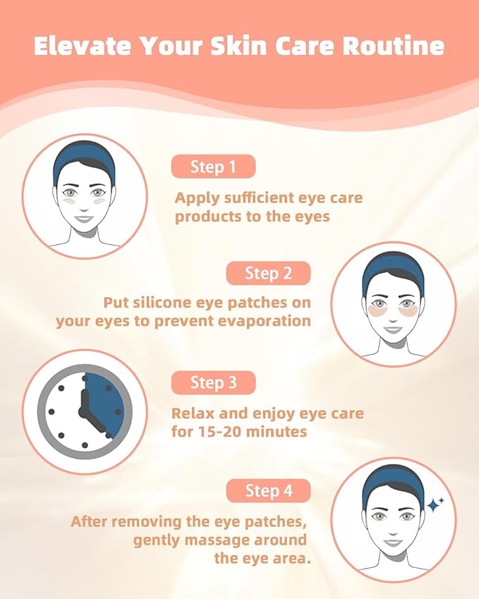 Under Eye Patches Silicone - 2 Pairs Reusable Eye Patches, Eye Wrinkle Patches, Reusable Under Eye Mask, Plump Fine Lines & Wrinkles, Cream