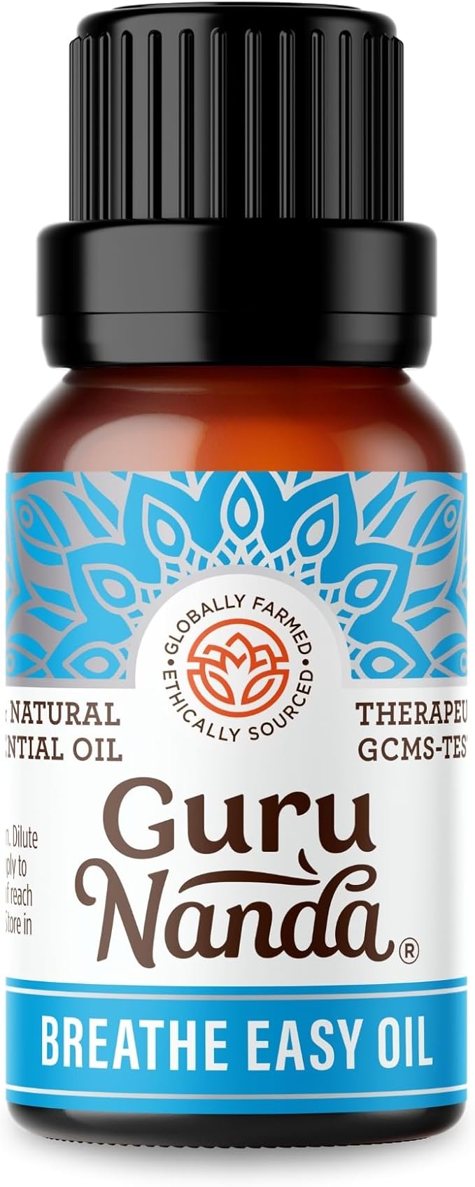 GuruNanda Breathe Easy Essential Oil - Nasal Congestion Relief with Pure Eucalyptus, Aromatherapy Blend for Healthy Breathing (15 ml)