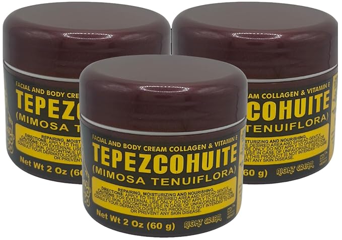 Del Indio Papago Tepezcohuite Night Cream 60g / 2.02Fl Oz 3 Pack - Reduce Expression Lines - Clarifies Skin Imperfections