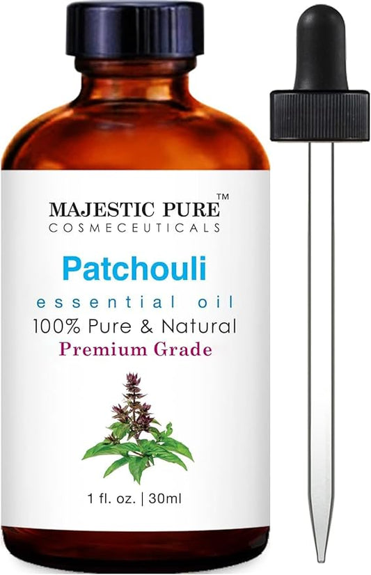 MAJESTIC PURE Patchouli Essential Oil | 100% Pure and Natural Patchouli Oil | Premium Grade Essential Oils for Hair Care, Home Diffusers, Skin, Aromatherapy, Massage and Humidifiers | 1 Fl Oz