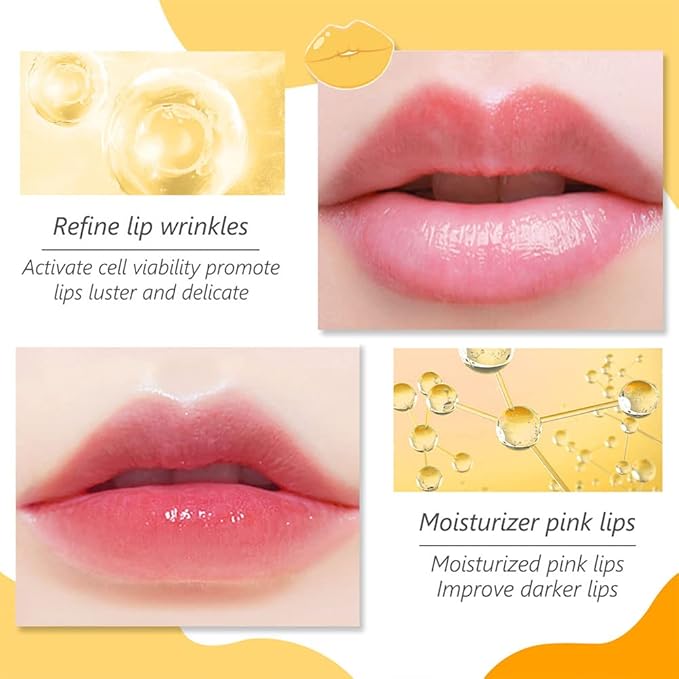 Charm Kiss 20Pcs Moisturizing Lip Mask, Lip Sleep Mask Reduces Lip Lines and Restores Moisture, Lip Mask Effectively Nourishes the Lip Skin, Gel Treatment Lip Masks Plumping Lips Mask Lip Care Products (Golden)
