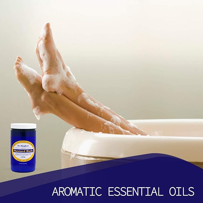 Dr. Singha's Mustard Bath Salts - 28 oz Herbal Bath Soak with Essential Oils for a Relaxing and Rejuvenating Experience - Made in USA