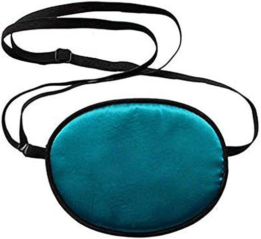 Soft Comfortable Silk Pirate Eye Patch for Adults Lazy Eye Amblyopia Strabismus Blue