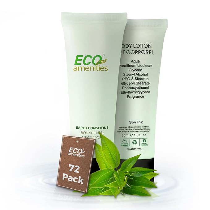 ECO AMENITIES Transparent Tube Flip Cap Individually Wrapped 30ml Body Lotion, 72 Tubes per Case by ECO Amenities