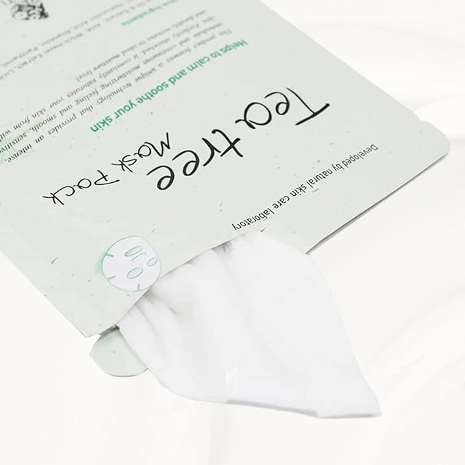 10 Bundle and Tea Tree Korean Face Sheet Mask- Soothing, Hydrating, Calming Skin Care for All Skin Types (15Pack)