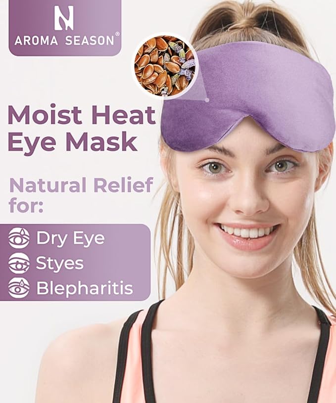 Aroma Season Heated Eye Mask, Warm Eye Compress for Dry Eyes, Moist Heat Therapy for MGD, Stye, Blephartitis