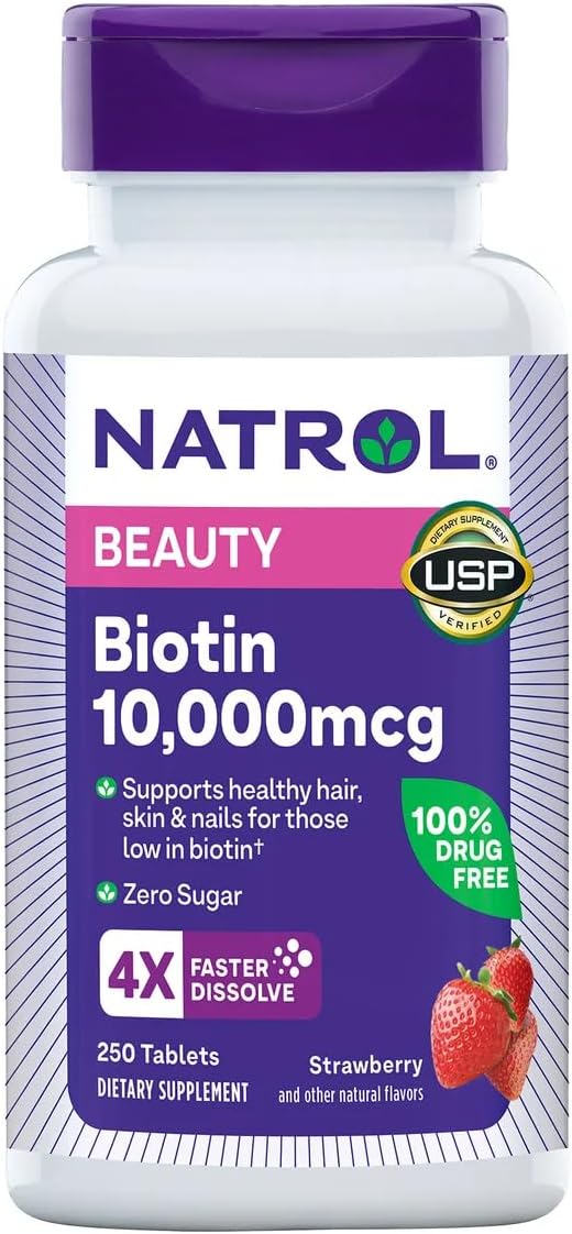 Natrol Biotin Beauty 5,000 mcg, 250 Fast Dissolve Tablets