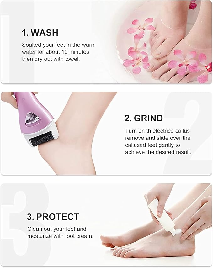 Electric Foot Callus Remover, Electronic Foot File Pedicure Kits, Rechargeable Portable Callus Remover for Feet, Professional Pedicure Tools, Foot Care Perfect for Dead Skin Ideal Gift