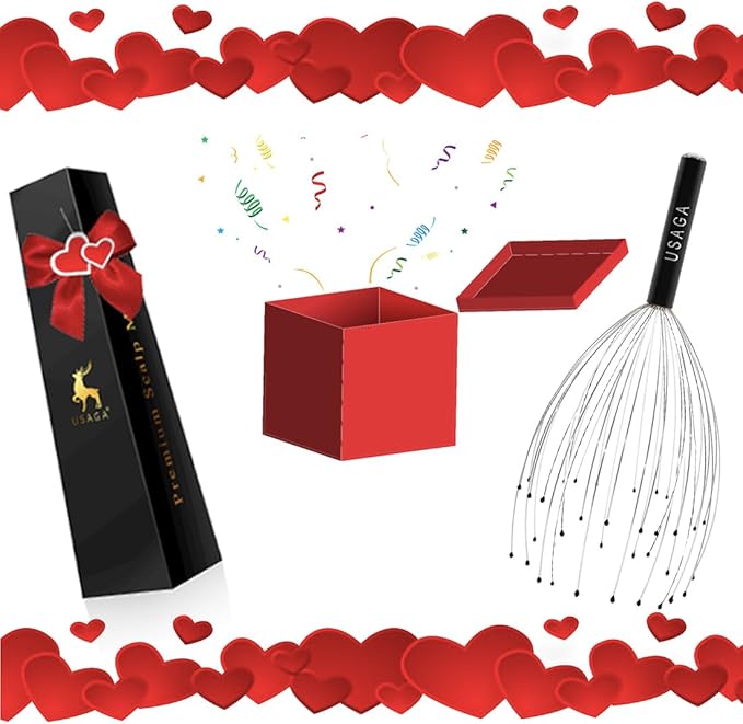 USAGA 36 Fingers Head Massager Scalp Massager Head Scratcher for Scalp Body Relaxing (Black)